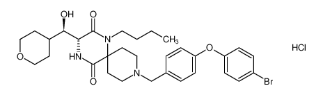 (R)-9-(4-(4-bromophenoxy)benzyl)-1-butyl-3-((R)-hydroxy(tetrahydro-2H-pyran-4-yl)methyl)-1,4,9-triazaspiro[5.5]undecane-2,5-dione hydrochloride CAS:676452-69-0 manufacturer & supplier