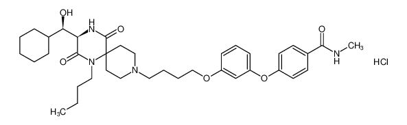 4-(3-(4-((R)-1-butyl-3-((R)-cyclohexyl(hydroxy)methyl)-2,5-dioxo-1,4,9-triazaspiro[5.5]undecan-9-yl)butoxy)phenoxy)-N-methylbenzamide hydrochloride CAS:676453-39-7 manufacturer & supplier