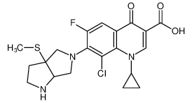 8-chloro-1-cyclopropyl-6-fluoro-7-(3a-(methylthio)hexahydropyrrolo[3,4-b]pyrrol-5(1H)-yl)-4-oxo-1,4-dihydroquinoline-3-carboxylic acid CAS:676469-34-4 manufacturer & supplier