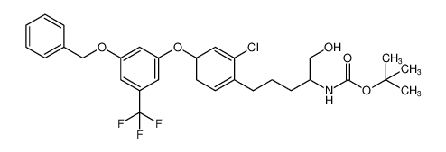 tert-butyl (5-(4-(3-(benzyloxy)-5-(trifluoromethyl)phenoxy)-2-chlorophenyl)-1-hydroxypentan-2-yl)carbamate CAS:676480-29-8 manufacturer & supplier