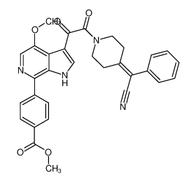 methyl 4-(3-(2-(4-(cyano(phenyl)methylene)piperidin-1-yl)-2-oxoacetyl)-4-methoxy-1H-pyrrolo[2,3-c]pyridin-7-yl)benzoate CAS:676489-65-9 manufacturer & supplier