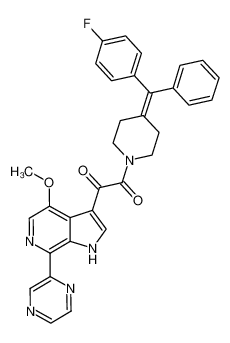 1-(4-((4-fluorophenyl)(phenyl)methylene)piperidin-1-yl)-2-(4-methoxy-7-(pyrazin-2-yl)-1H-pyrrolo[2,3-c]pyridin-3-yl)ethane-1,2-dione CAS:676490-31-6 manufacturer & supplier