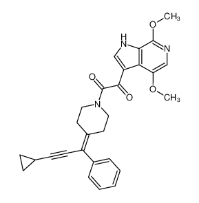 1-[4-(1-phenyl-1-(2-cyclopropylethyn-1-yl)-methylene)-piperidin-1-yl]-2-(4,7-dimethoxy-6-azaindol-3-yl)-ethane-1,2-dione CAS:676490-53-2 manufacturer & supplier