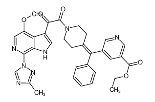 1-[4-(1-phenyl-1-(5-carboxyethylpyridin-3-yl)-methylene)-piperidin-1-yl]-2-[4-methoxy-7-(3-methyl-1,2,4-triazol-1-yl)-6-azaindol-3-yl]-ethane-1,2-dione CAS:676490-59-8 manufacturer & supplier