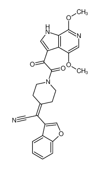 1-[4-(1-cyano-1-benzofuran-3-yl-methylene)-piperidin-1-yl]-2-(4,7-dimethoxy-6-azaindol-3-yl)-ethane-1,2-dione CAS:676490-65-6 manufacturer & supplier