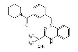 N-(2-((3-(piperidine-1-carbonyl)benzyl)thio)phenyl)pivalamide CAS:676502-46-8 manufacturer & supplier