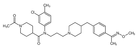 (E)-1-acetyl-N-(3-chloro-4-methylphenyl)-N-(3-(4-(4-(1-(methoxyimino)ethyl)benzyl)piperidin-1-yl)propyl)piperidine-4-carboxamide CAS:676526-62-8 manufacturer & supplier