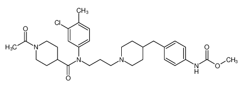 methyl (4-((1-(3-(1-acetyl-N-(3-chloro-4-methylphenyl)piperidine-4-carboxamido)propyl)piperidin-4-yl)methyl)phenyl)carbamate CAS:676529-81-0 manufacturer & supplier