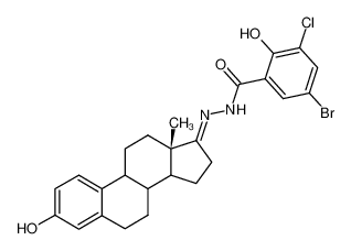 5-Bromo-3-chloro-2-hydroxy-benzoic acid [(S)-3-hydroxy-13-methyl-6,7,8,9,11,12,13,14,15,16-decahydro-cyclopenta[a]phenanthren-(17E)-ylidene]-hydrazide CAS:67657-92-5 manufacturer & supplier