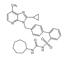 N-(cycloheptylcarbamoyl)-4'-((2-cyclopropyl-7-methyl-3H-imidazo[4,5-b]pyridin-3-yl)methyl)-[1,1'-biphenyl]-2-sulfonamide CAS:676592-49-7 manufacturer & supplier