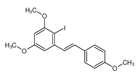 Benzene, 2-iodo-1,5-dimethoxy-3-[(1E)-2-(4-methoxyphenyl)ethenyl]- CAS:676596-83-1 manufacturer & supplier