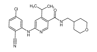 6-(5-chloro-2-cyano-phenylamino)-4-isopropyl-N-(tetrahydro-pyran-4-ylmethyl)-nicotinamide CAS:676631-90-6 manufacturer & supplier