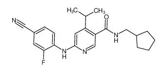 6-(4-cyano-2-fluoro-phenylamino)-N-cyclopentylmethyl-4-isopropyl-nicotinamide CAS:676634-09-6 manufacturer & supplier