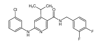 6-(3-chloro-phenylamino)-N-(3,4-difluoro-benzyl)-4-isopropyl-nicotinamide CAS:676993-27-4 manufacturer & supplier