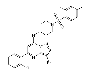 3-bromo-5-(2-chlorophenyl)-N-(1-((2,4-difluorophenyl)sulfonyl)piperidin-4-yl)pyrazolo[1,5-a]pyrimidin-7-amine CAS:677278-72-7 manufacturer & supplier