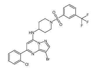 3-bromo-5-(2-chlorophenyl)-N-(1-((3-(trifluoromethyl)phenyl)sulfonyl)piperidin-4-yl)pyrazolo[1,5-a]pyrimidin-7-amine CAS:677278-90-9 manufacturer & supplier