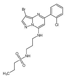 N-(3-((3-bromo-5-(2-chlorophenyl)pyrazolo[1,5-a]pyrimidin-7-yl)amino)propyl)propane-1-sulfonamide CAS:677279-19-5 manufacturer & supplier