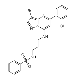 N-(3-((3-bromo-5-(2-chlorophenyl)pyrazolo[1,5-a]pyrimidin-7-yl)amino)propyl)benzenesulfonamide CAS:677279-76-4 manufacturer & supplier