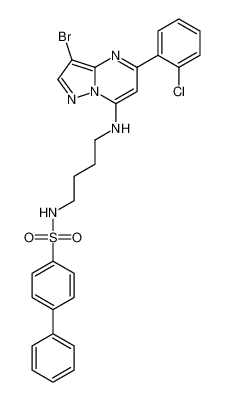 N-(4-((3-bromo-5-(2-chlorophenyl)pyrazolo[1,5-a]pyrimidin-7-yl)amino)butyl)-[1,1'-biphenyl]-4-sulfonamide CAS:677280-23-8 manufacturer & supplier