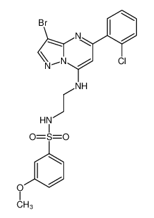 N-(2-((3-bromo-5-(2-chlorophenyl)pyrazolo[1,5-a]pyrimidin-7-yl)amino)ethyl)-3-methoxybenzenesulfonamide CAS:677280-47-6 manufacturer & supplier