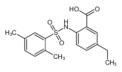 Benzoic acid, 2-[[(2,5-dimethylphenyl)sulfonyl]amino]-5-ethyl- CAS:677290-65-2 manufacturer & supplier