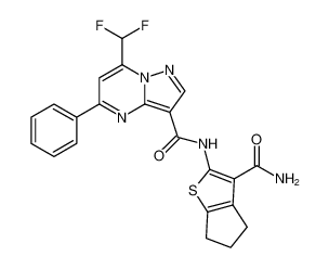 N-(3-carbamoyl-5,6-dihydro-4H-cyclopenta[b]thiophen-2-yl)-7-(difluoromethyl)-5-phenylpyrazolo[1,5-a]pyrimidine-3-carboxamide CAS:677328-64-2 manufacturer & supplier