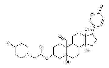 (4-Hydroxy-piperidin-1-yl)-acetic acid 10-formyl-5,14-dihydroxy-13-methyl-17-(6-oxo-6H-pyran-3-yl)-hexadecahydro-cyclopenta[a]phenanthren-3-yl ester CAS:67735-71-1 manufacturer & supplier