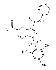 1H-Indazole-3-carboxamide, 5-nitro-N-4-pyridinyl-1-[(2,4,6-trimethylphenyl)sulfonyl]- CAS:677702-39-5 manufacturer & supplier