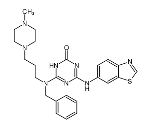 4-(benzo[d]thiazol-6-ylamino)-6-(benzyl(3-(4-methylpiperazin-1-yl)propyl)amino)-1,3,5-triazin-2(1H)-one CAS:677711-28-3 manufacturer & supplier