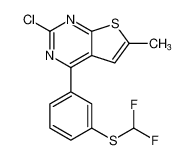 2-chloro-4-(3-((difluoromethyl)thio)phenyl)-6-methylthieno[2,3-d]pyrimidine CAS:677713-69-8 manufacturer & supplier