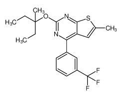 6-methyl-2-((3-methylpentan-3-yl)oxy)-4-(3-(trifluoromethyl)phenyl)thieno[2,3-d]pyrimidine CAS:677714-67-9 manufacturer & supplier