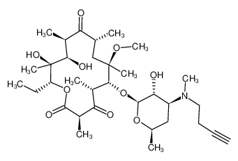 (3R,5R,6R,7R,9R,11R,12R,13S,14R)-6-(((2S,3R,4S,6R)-4-(but-3-yn-1-yl(methyl)amino)-3-hydroxy-6-methyltetrahydro-2H-pyran-2-yl)oxy)-14-ethyl-12,13-dihydroxy-7-methoxy-3,5,7,9,11,13-hexamethyloxacyclotetradecane-2,4,10-trione CAS:677726-45-3 ma