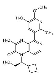 (R)-1-(1-cyclobutylpropyl)-5-(6-methoxy-2,5-dimethylpyridin-3-yl)-3-methylpyrido[3,4-b]pyrazin-2(1H)-one CAS:677745-11-8 manufacturer & supplier