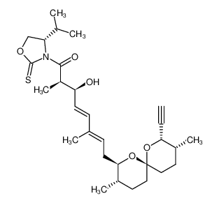 (4E,6E)-(2R,3S)-8-((2R,3S,6S,8S,9R)-8-Ethynyl-3,9-dimethyl-1,7-dioxa-spiro[5.5]undec-2-yl)-3-hydroxy-1-((S)-4-isopropyl-2-thioxo-oxazolidin-3-yl)-2,6-dimethyl-octa-4,6-dien-1-one CAS:677752-60-2 manufacturer & supplier