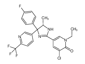 3-chloro-1-ethyl-5-[(5S)-4-(4-fluorophenyl)-5-methyl-4-(6-trifluoromethyl-3-pyridyl)-2-imidazolin-2-yl]-2-pyridone CAS:677762-12-8 manufacturer & supplier