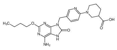 1-(5-((6-amino-2-butoxy-8-oxo-7,8-dihydro-9H-purin-9-yl)methyl)pyridin-2-yl)piperidine-3-carboxylic acid CAS:677775-08-5 manufacturer & supplier