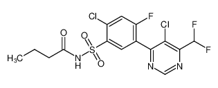 N-((2-chloro-5-(5-chloro-6-(difluoromethyl)pyrimidin-4-yl)-4-fluorophenyl)sulfonyl)butyramide CAS:677776-49-7 manufacturer & supplier