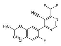 4-(4-chloro-2-fluoro-5-isopropoxyphenyl)-6-(difluoromethyl)pyrimidine-5-carbonitrile CAS:677776-94-2 manufacturer & supplier