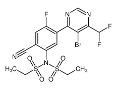 N-(5-(5-bromo-6-(difluoromethyl)pyrimidin-4-yl)-2-cyano-4-fluorophenyl)-N-(ethylsulfonyl)ethanesulfonamide CAS:677777-74-1 manufacturer & supplier