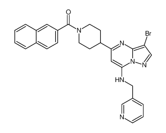 (4-(3-bromo-7-((pyridin-3-ylmethyl)amino)pyrazolo[1,5-a]pyrimidin-5-yl)piperidin-1-yl)(naphthalen-2-yl)methanone CAS:677782-92-2 manufacturer & supplier