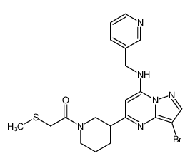 1-(3-(3-bromo-7-((pyridin-3-ylmethyl)amino)pyrazolo[1,5-a]pyrimidin-5-yl)piperidin-1-yl)-2-(methylthio)ethan-1-one CAS:677783-30-1 manufacturer & supplier