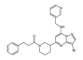 1-(3-(3-bromo-7-((pyridin-3-ylmethyl)amino)pyrazolo[1,5-a]pyrimidin-5-yl)piperidin-1-yl)-3-phenylpropan-1-one CAS:677783-55-0 manufacturer & supplier