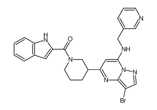 (3-(3-bromo-7-((pyridin-3-ylmethyl)amino)pyrazolo[1,5-a]pyrimidin-5-yl)piperidin-1-yl)(1H-indol-2-yl)methanone CAS:677783-65-2 manufacturer & supplier