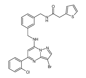 N-(3-(((3-bromo-5-(2-chlorophenyl)pyrazolo[1,5-a]pyrimidin-7-yl)amino)methyl)benzyl)-2-(thiophen-2-yl)acetamide CAS:677784-36-0 manufacturer & supplier