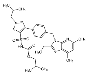 isobutyl ((3-(4-((2-ethyl-5,7-dimethyl-3H-imidazo[4,5-b]pyridin-3-yl)methyl)phenyl)-5-isobutylthiophen-2-yl)sulfonyl)carbamate CAS:678144-62-2 manufacturer & supplier