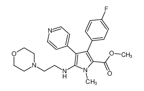 methyl 3-(4-fluorophenyl)-1-methyl-5-((2-morpholinoethyl)amino)-4-(pyridin-4-yl)-1H-pyrrole-2-carboxylate CAS:678161-31-4 manufacturer & supplier