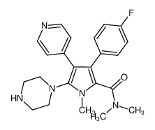 3-(4-fluorophenyl)-N,N,1-trimethyl-5-(piperazin-1-yl)-4-(pyridin-4-yl)-1H-pyrrole-2-carboxamide CAS:678162-47-5 manufacturer & supplier