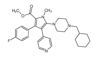 methyl 5-(4-(cyclohexylmethyl)piperazin-1-yl)-3-(4-fluorophenyl)-1-methyl-4-(pyridin-4-yl)-1H-pyrrole-2-carboxylate CAS:678162-75-9 manufacturer & supplier