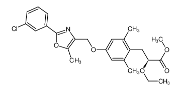 (S)-3-{4-[2-(3-chloro-phenyl)-5-methyl-oxazol-4-ylmethoxy]-2,6-dimethyl-phenyl}-2-ethoxy-propionic acid methyl ester CAS:678164-63-1 manufacturer & supplier