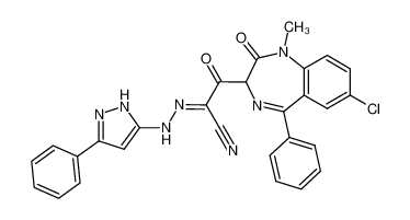 3-[7'-chloro-1',3'-dihydro-1'-methyl-5'-phenyl-2'H-1',4'-benzodiazepin-2'-one-3'-yl]-3-oxo-2-[3-phenyl-1H-pyrazol-5-ylhydrazono]-propanenitrile CAS:678171-10-3 manufacturer & supplier